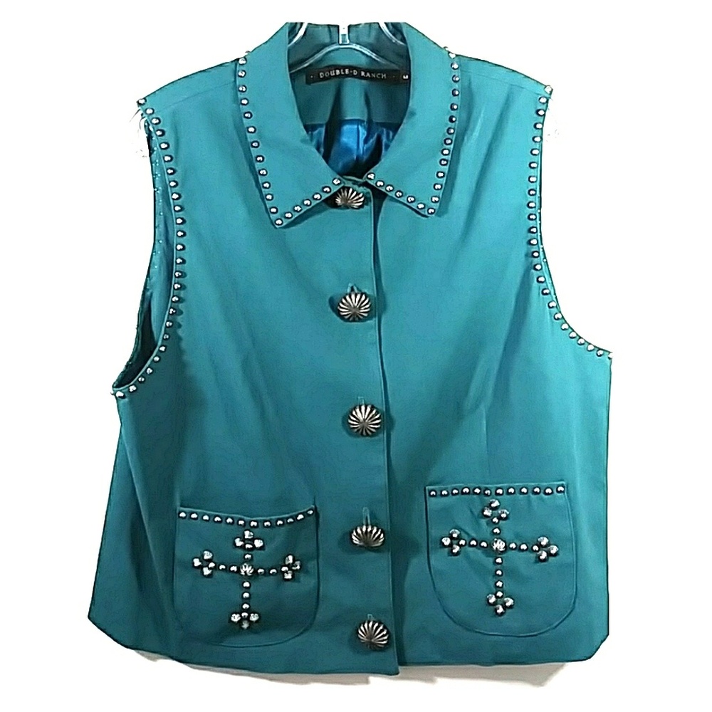 Green Studded Vest by Double D Ranch
